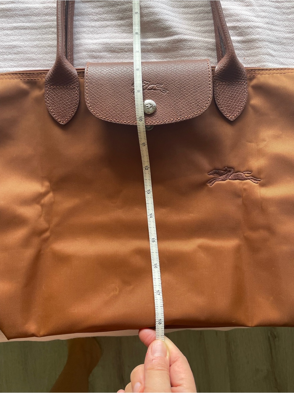 Longchamp Congac Leather-Trim Tote Bag - Picture 16 of 16